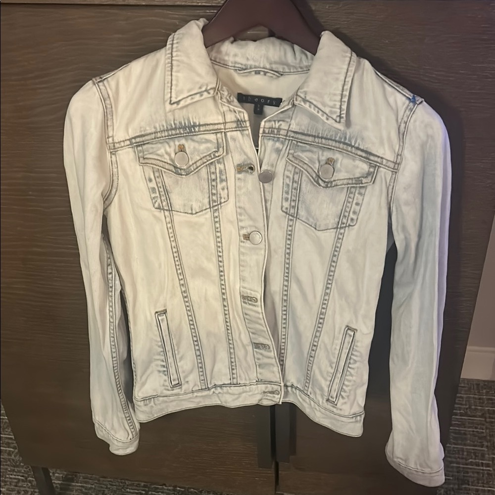 womens THEORY Light Blue Denim Jacket size‎ S